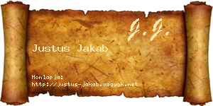 Justus Jakab névjegykártya